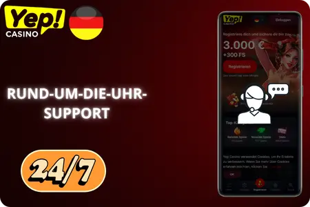 24/7-Support in der Yep Casino App