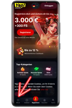 Um die Yep Casino App herunterzuladen, gehen Sie zum Casino.