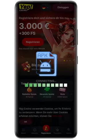 Warten Sie, bis die Yep Casino App geladen ist.
