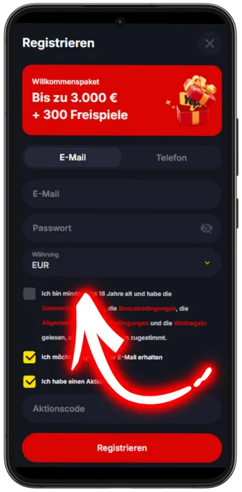 Yep Casino Zugangsdaten eingeben