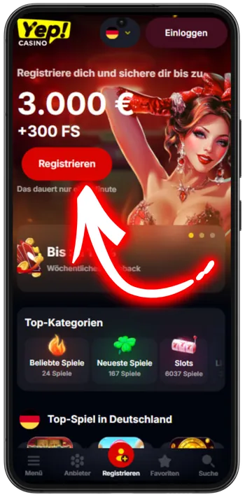 Yep Casino Hauptseite öffnen