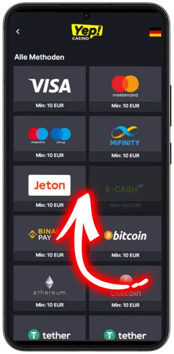 Yep Casino Einzahlung tätigen